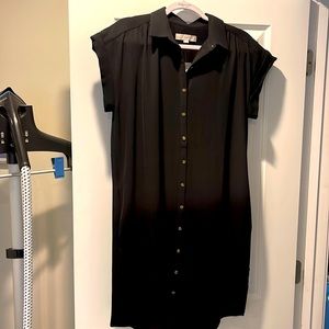 Loft black button down dress / Size M / NWT